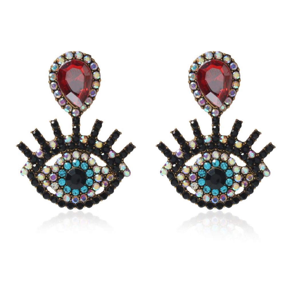 Red Evil Eye Statement Earrings